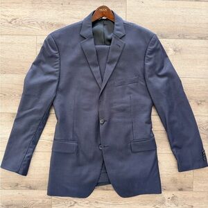 Navy Pinstripe Men's Blazer - Perry Ellis Portfolio